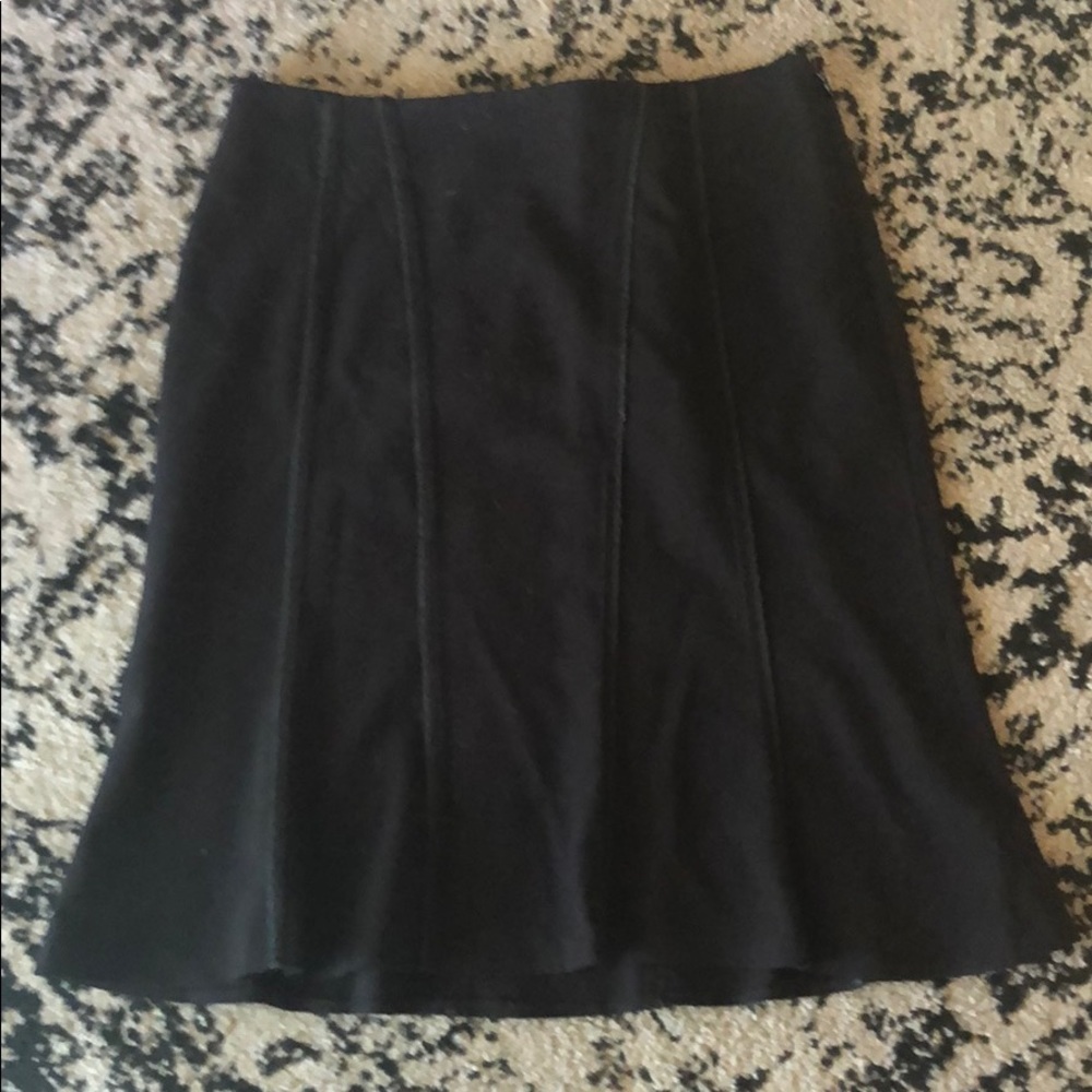 Black A-line skirt with seam detailing
